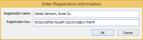 Registration Dialog